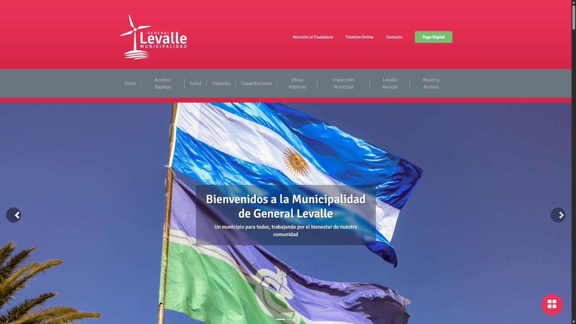Sitio institucional de la Municipalidad de General Levalle